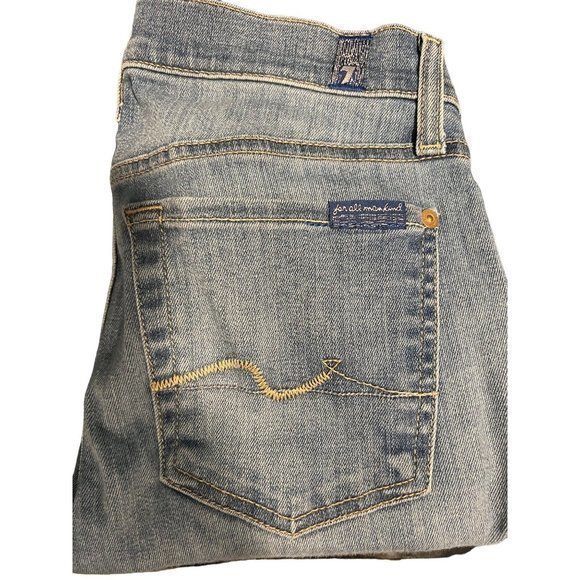 Womens 7 for all Mankind Size 4 Light Blue Skinny Fit Jeans - Picture 5 of 5